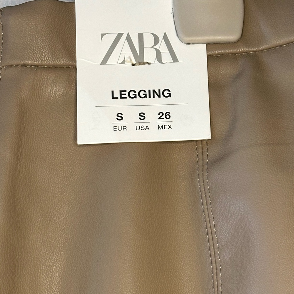 Zara Vegan Leather High Rise Leggings